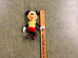 Vintage 1960s Walt Disney Productions Rubber Doll Mickey Mouse Toy 7.5"