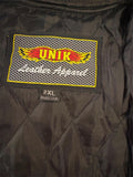UNIK LEATHER APPAREL LADIES SIZE 2X LEATHER MOTORCYCLE JACKET ZIP OUT LINER