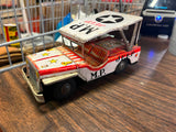 Vintage 1960s Japan Tin Litho M.P. Jeep Friction Military Army Car Toy White