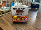 Vintage 1960s Japan Tin Litho M.P. Jeep Friction Military Army Car Toy White