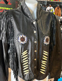 UNIK PREMIUM LADIES SIZE 3XL LEATHER MOTORCYCLE JACKET "INDIAN DESIGNS"