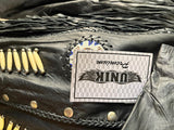 UNIK PREMIUM LADIES SIZE 3XL LEATHER MOTORCYCLE JACKET "INDIAN DESIGNS"