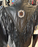 UNIK PREMIUM LADIES SIZE 3XL LEATHER MOTORCYCLE JACKET "INDIAN DESIGNS"
