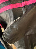 UNIK LEATHER APPAREL LADIES SIZE 2XL LEATHER MOTORCYCLE JACKET ZIP OUT LINING