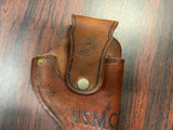 Vtg USMC Memorabilia Hubley 45 Cap Shooting RH Leather Holster Military Marines