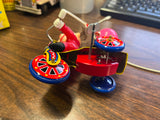 Vintage Mechanical Clown Tricycle MTU Tin Bell Happy Days Pink Balloon Korea