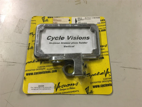 Cycle Vision Harley side mount license plate holder chrome vertical FXD 08^ Dyna