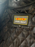 UNIK LEATHER APPAREL LADIES SIZE 2X LEATHER MOTORCYCLE JACKET ZIPOUT LINER