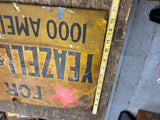 Vtg Sign 1000 american blvd yeazell & ernest for sale Tin 23x14 nj antique Metal