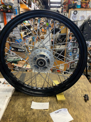 OEM Front Spoke wheel Black 2.50x19 Harley Sportster dyna FXD 3/4 Axle Factory!