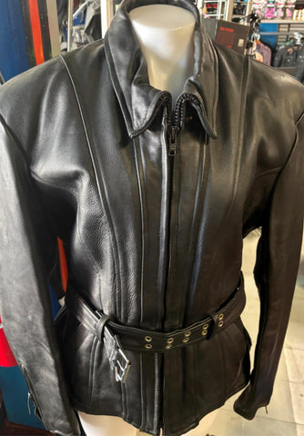 DAYTONA JOE LADIES SIZE 2XL LEATHER MOTORCYCLE JACKET ZIPOUT LINING
