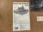 1/72 scale AHM Kit German Tank Pz. Kpfw. III AUSF Kit 1974 Vintage