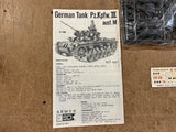 1/72 scale AHM Kit German Tank Pz. Kpfw. III AUSF Kit 1974 Vintage