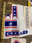 Vtg Evel Knievel Bicycle Decals Stickers RWB Stars stripes Banana Seat Bike 70's