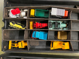 Vintage 1965 Mattel Miniature Cars Carrying Case Filled With Matchbox Cars