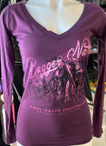 HOT LEATHERS LADIES SIZE MEDIUM LONG SLEEVE T-SHIRT "PAUL YAFFE BAGGER NATION"