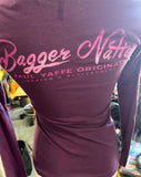 HOT LEATHERS LADIES SIZE LARGE LONG SLEEVE T-SHIRT "PAUL YAFFE BAGGER NATION"