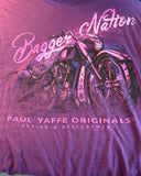 HOT LEATHERS LADIES SIZE LARGE LONG SLEEVE T-SHIRT "PAUL YAFFE BAGGER NATION"