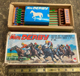 60s Shinsei Mini Kentuck Derby Vtg Battery Operated Horse Racing Orig Box Japan!