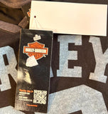 HARLEY DAVIDSON LADIES SIZE MEDIUM BLACK/GREY JERSEY STYLE T SHIRT