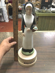 Vtg Jim Beam Whiskey EMPTY Decanter Amish Girl w/Basket of Flowers 16" Very Nice