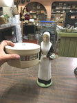 Vtg Jim Beam Whiskey EMPTY Decanter Amish Girl w/Basket of Flowers 16" Very Nice