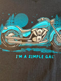 HOT LEATHERS LADIES SIZE LARGE BLACK TSHIRT "IM A SIMPLE GAL"