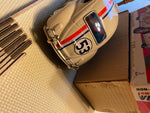 Vtg 68 Battery Operated VW Volkswagen Bug Herbie Racing Tin toy Japan Box Minty!