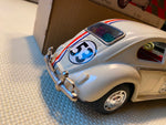 Vtg 68 Battery Operated VW Volkswagen Bug Herbie Racing Tin toy Japan Box Minty!