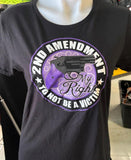 HOT LEATHERS LADIES SIZE MEDIUM BLACK TSHIRT "2ND AMENDMENT"