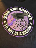 HOT LEATHERS LADIES SIZE LARGE BLACK TSHIRT "2ND AMENDMENT"