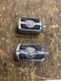 Vtg OEM Harley Willie G Shift Pegs Skull Touring softail Heritage Chrome FLH pr!