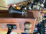 Antique Western Electric Hand Crank Wood Telephone Wall Oak Display Vtg Tag Nice