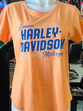 HARLEY-DAVIDSON LADIES SIZE LARGE PEACH TSHIRT GENUINE HARLEY DAVIDSON