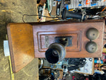 Antique Western Electric Hand Crank Wood Telephone Wall Oak Display Vtg Tag Nice
