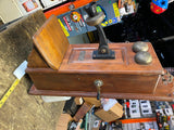 Antique Western Electric Hand Crank Wood Telephone Wall Oak Display Vtg Tag Nice