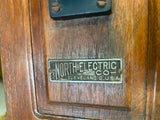 Antique Western Electric Hand Crank Wood Telephone Wall Oak Display Vtg Tag Nice
