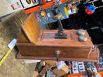 Antique Western Electric Hand Crank Wood Telephone Wall Oak Display Vtg Tag Nice