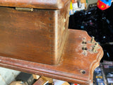 Antique Western Electric Hand Crank Wood Telephone Wall Oak Display Vtg Tag Nice