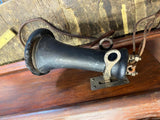 Antique Western Electric Hand Crank Wood Telephone Wall Oak Display Vtg Tag Nice