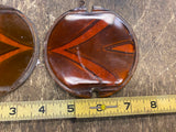 Vtg Glass Turn Signal Stat Indicator Lights Diamond T Truck Auto 3 3/4" Arrow