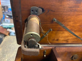 Antique Western Electric Hand Crank Wood Telephone Wall Oak Display Vtg Tag Nice