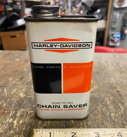 Vtg 60's Harley Chain Saver Lube Metal Can FULL NOS Shovelhead Panhead Ironhead