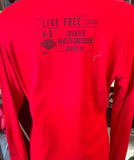 HARLEY-DAVIDSON LADIES MEDIUM RED LONG SLEEVE T SHIRT CHECKERED FLAG