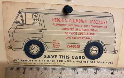 Vtg Advertising Plumbing Service Suppy Home repairs Natrona Heights Pa Collectib
