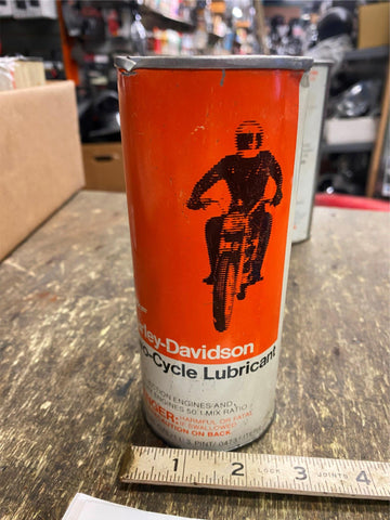 Vtg Harley Two Cycle metal Oil can Full Motorcycle NOS Full Amf Aermacchi 70's T