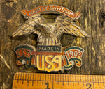 Vtg Gas Cap Medallion Badge Harley Shovelhead Chopper Eagle USA Softail FLH Fxr