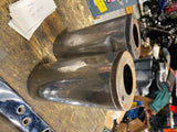 Vtg OEM Slider Covers Panhead Stainless Hydra Duo Wide Glide FLH Shovelhead 41mm