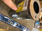 Vtg OEM Slider Covers Panhead Stainless Hydra Duo Wide Glide FLH Shovelhead 41mm