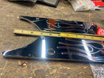 Chrome Saddlebag Latch Covers Hinge Harley Touring FLH Glide Road King Flame 93-